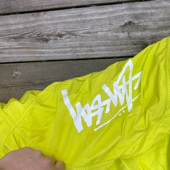 BNWT Nike X Stussy Windbreaker Jacket Large Neon - Picture 5 of 9